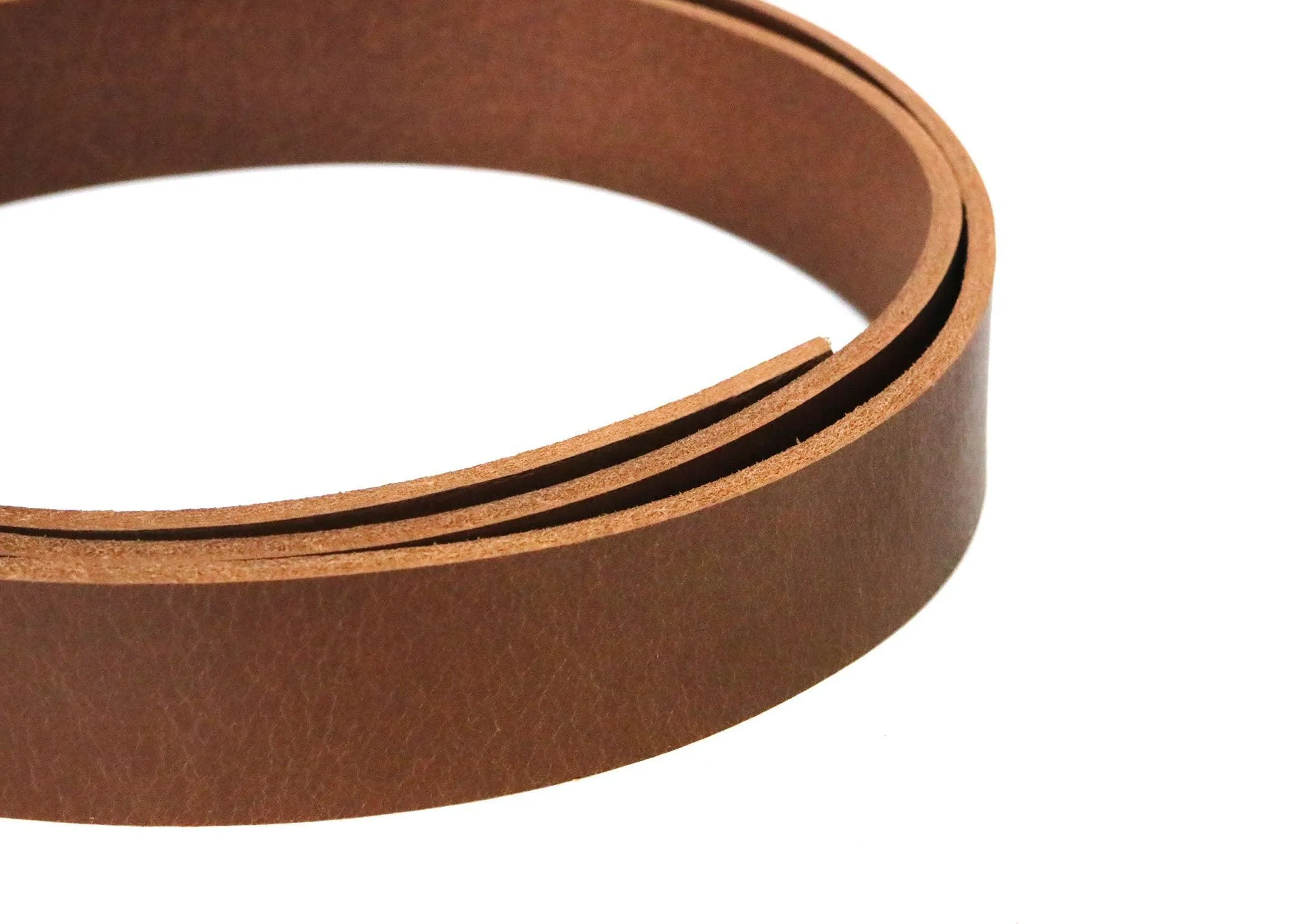 West Tan Light Brown Matte Peanut Buffalo Leather Strip, 48”- 60” Length