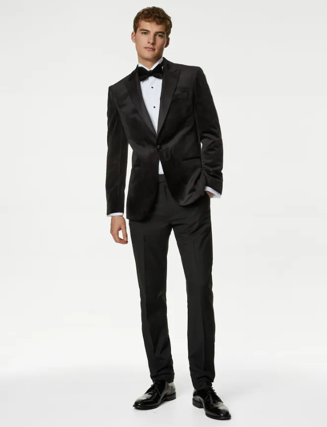 White Label - Velvet Tuxedo Jacket, Black