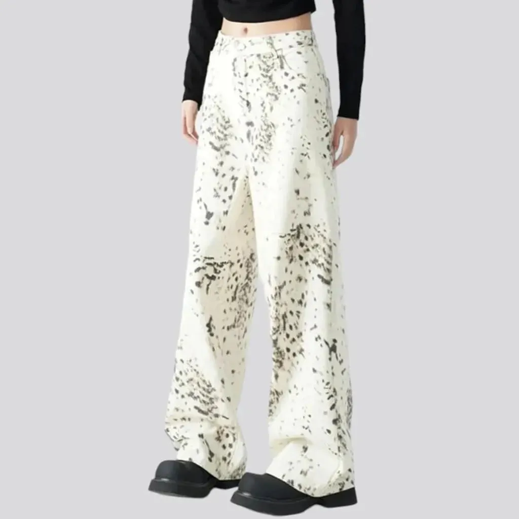 White women's denim pants