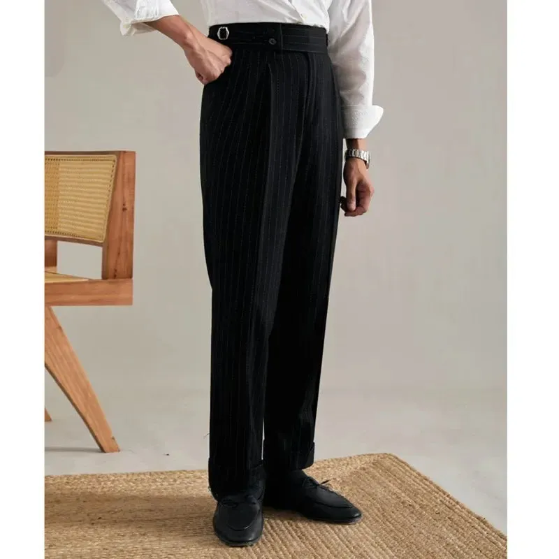 Wiaofellas  -  Office Men Business Casual Pants Italy Fashion Trousers For Man Social Club Outfits High Waist Pantalones