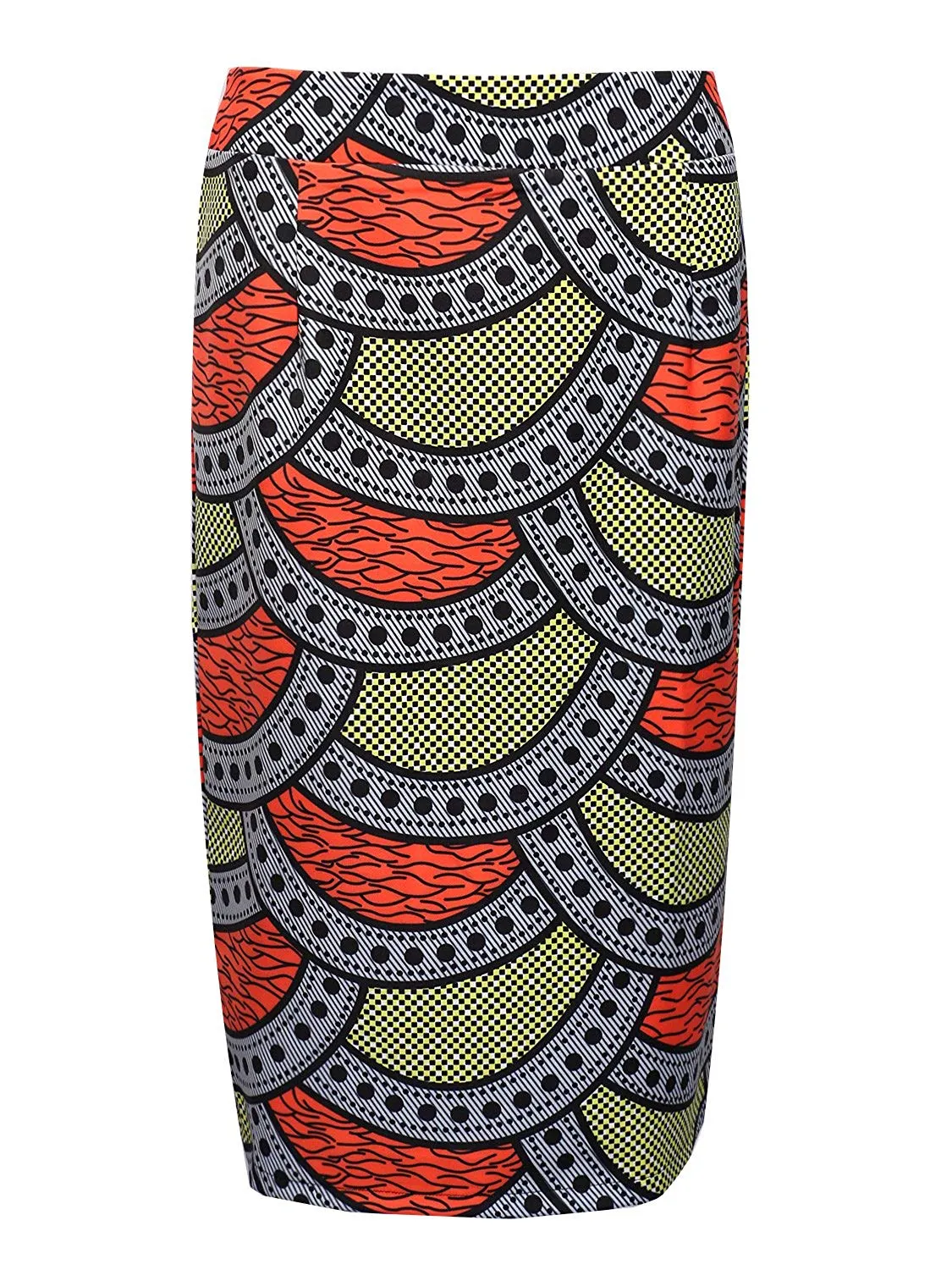 Women's Afrikan Art Inspired High Waist Vintage Printed Midi Skirt