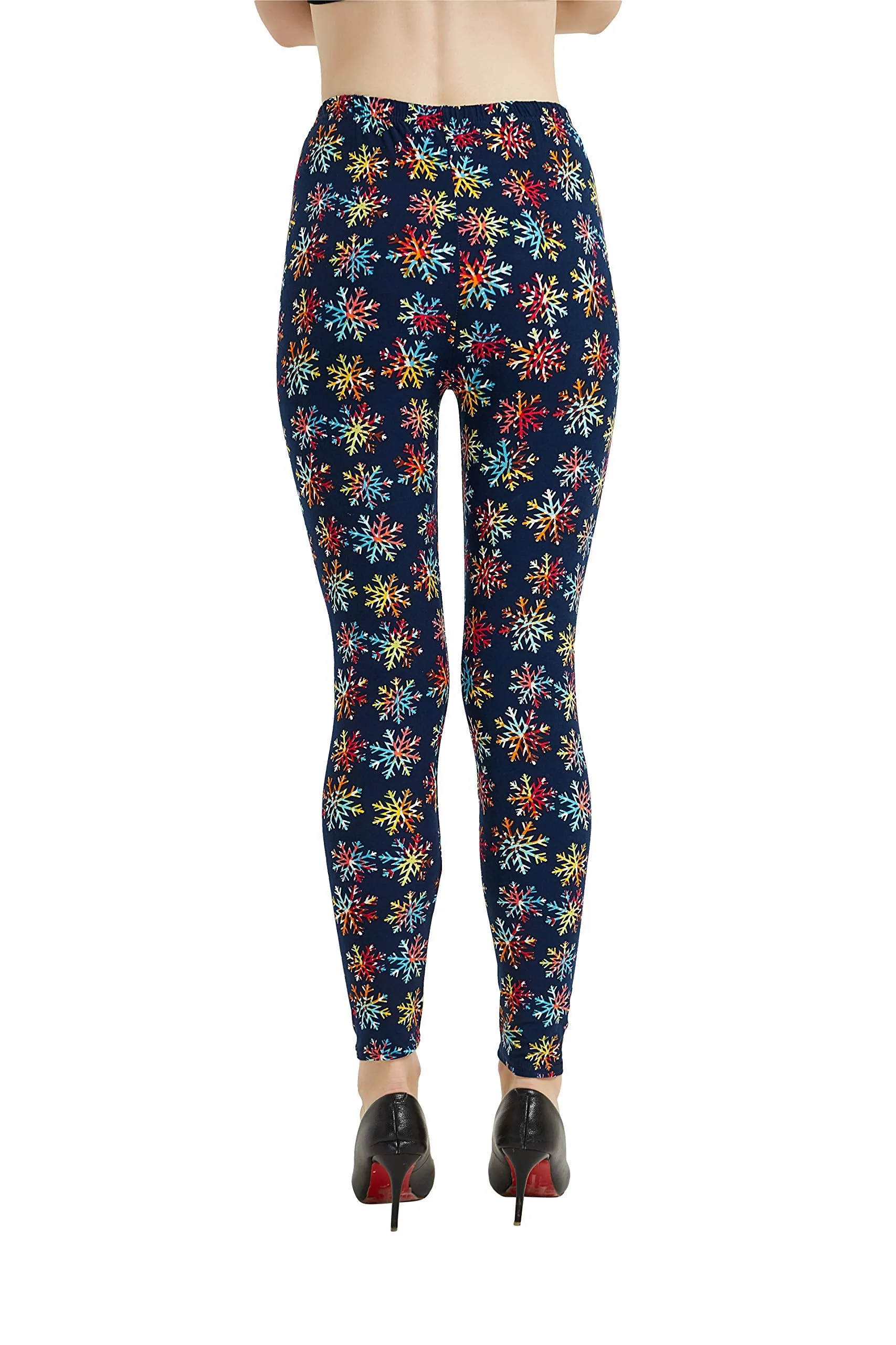 Womens Ultra Soft Christmas Printed Stretchy Leggings Pants