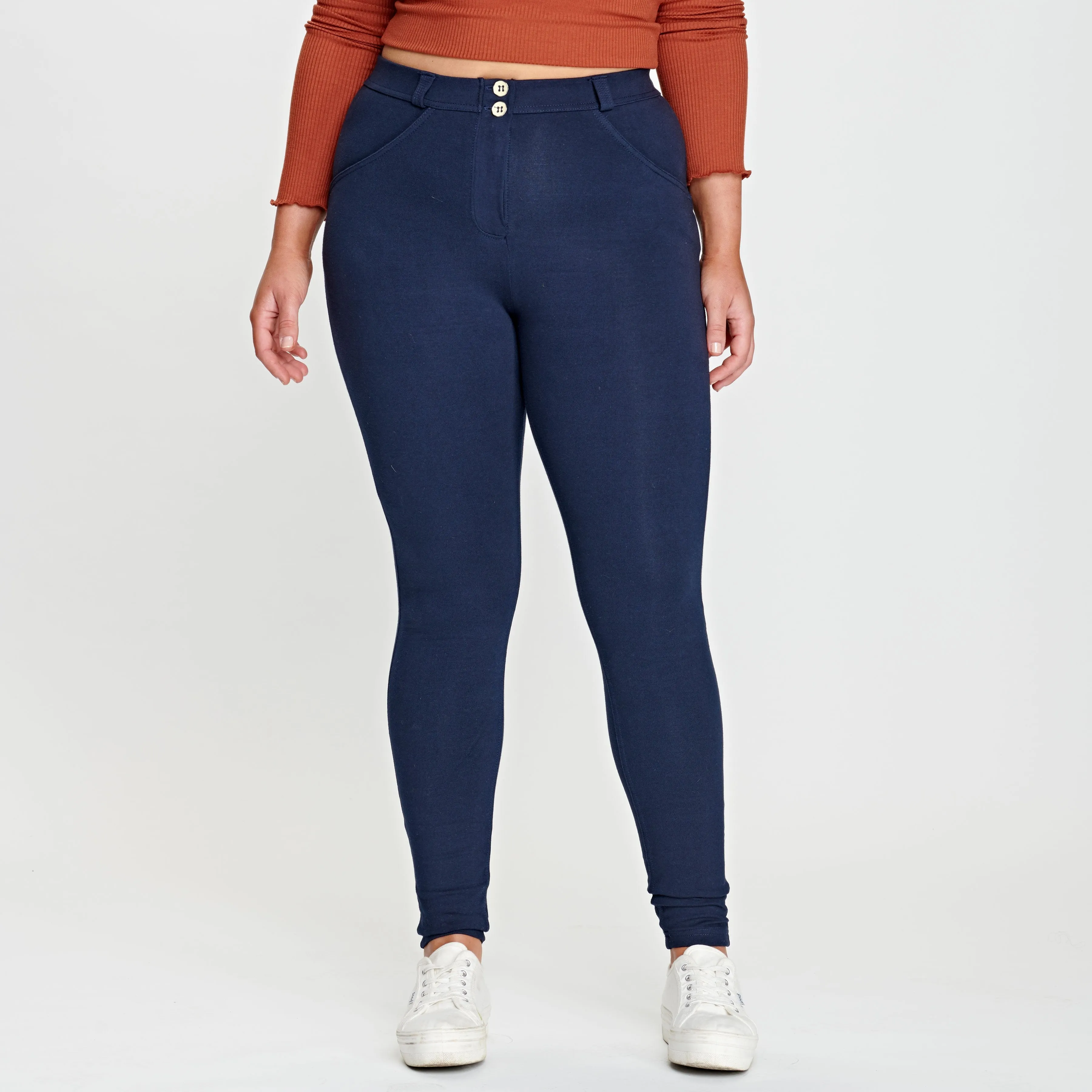 WR.UP® Curvy Fashion - Mid Waist - Full Length - Navy Blue