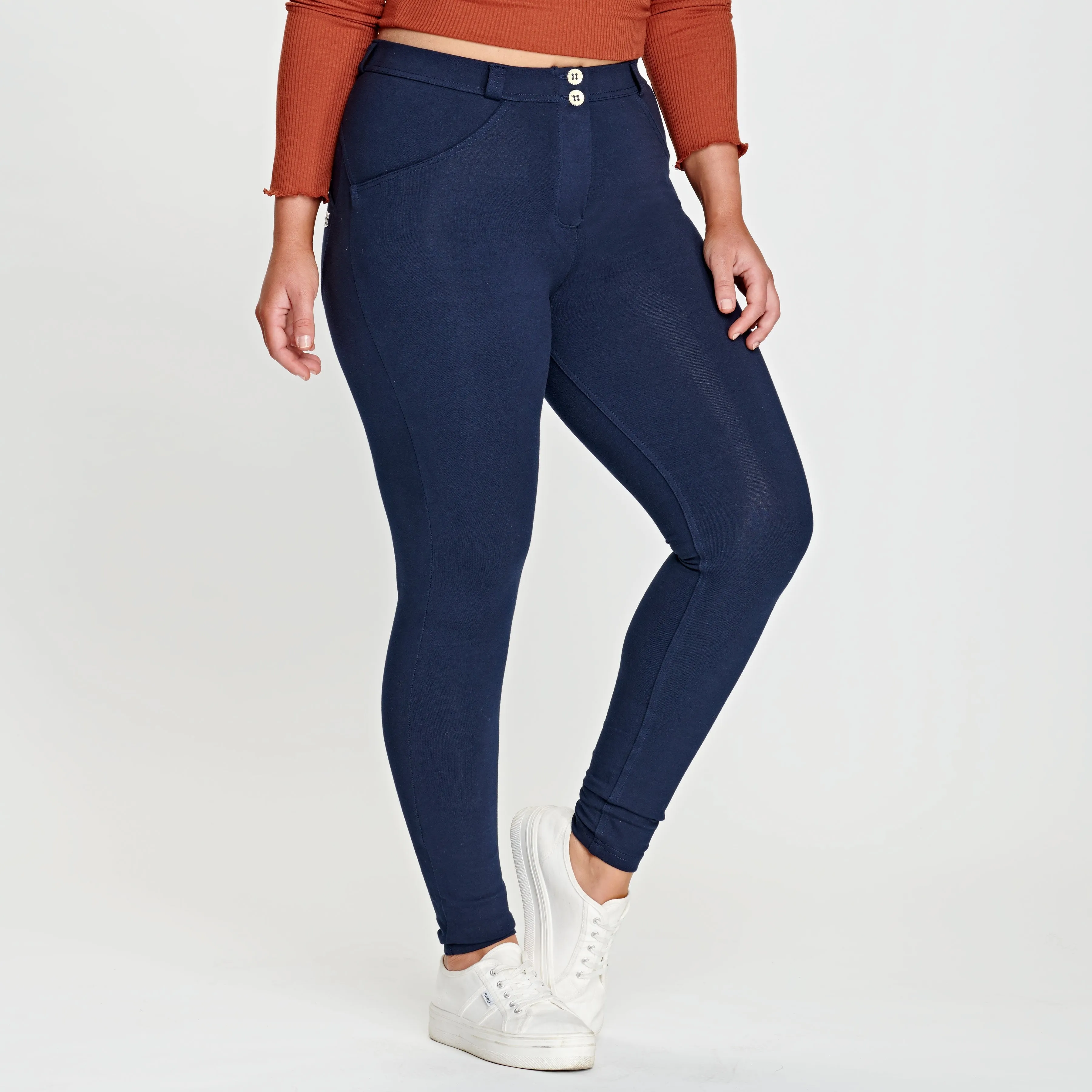 WR.UP® Curvy Fashion - Mid Waist - Full Length - Navy Blue