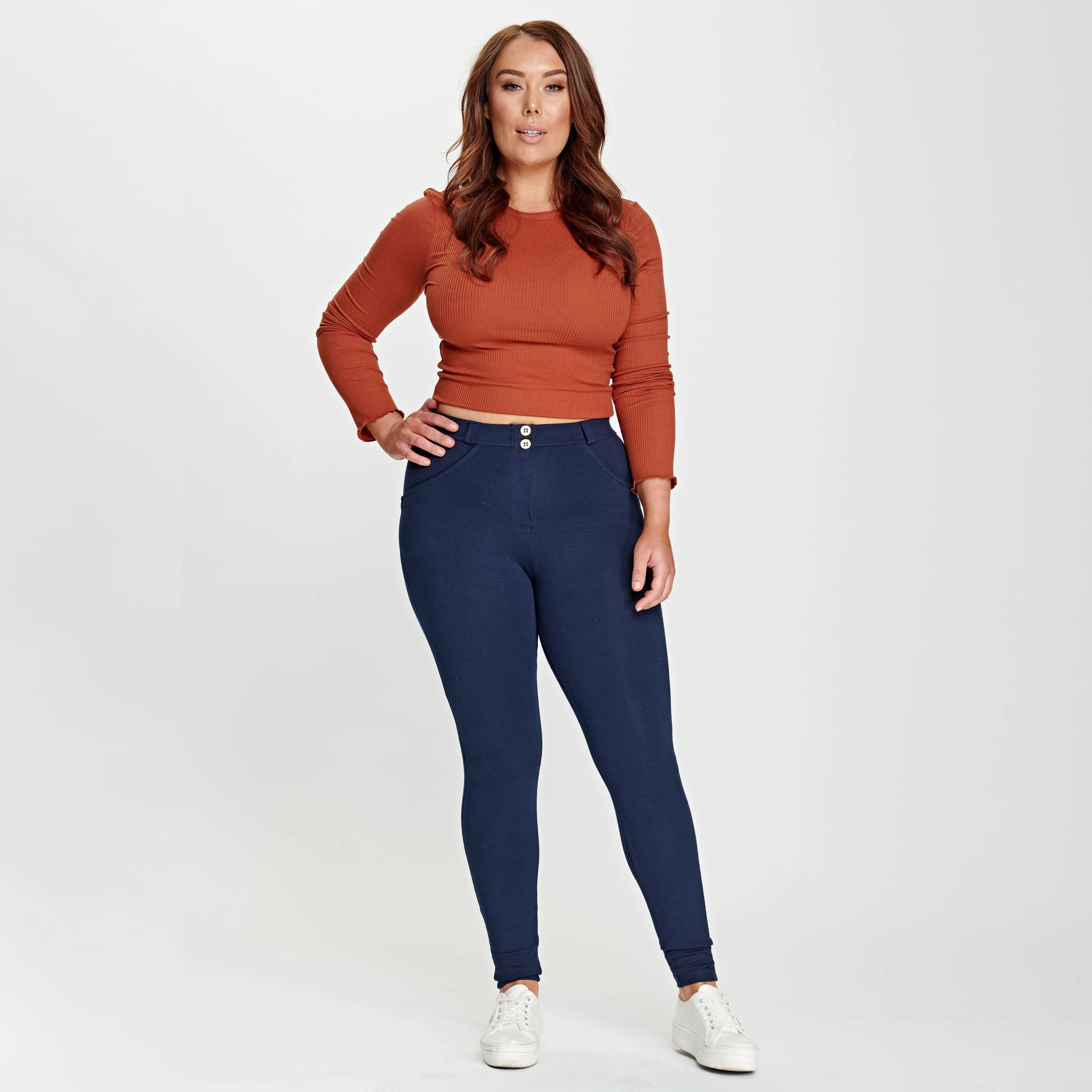 WR.UP® Curvy Fashion - Mid Waist - Full Length - Navy Blue