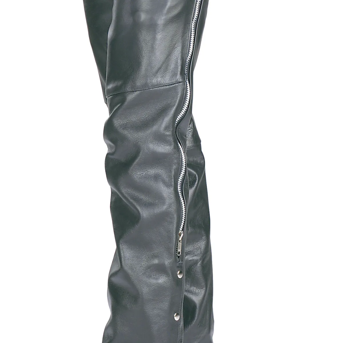 Xelement 7550 'Classic' Black Unisex Leather Motorcycle Chaps